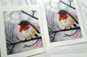 Robin prints available in different sizes